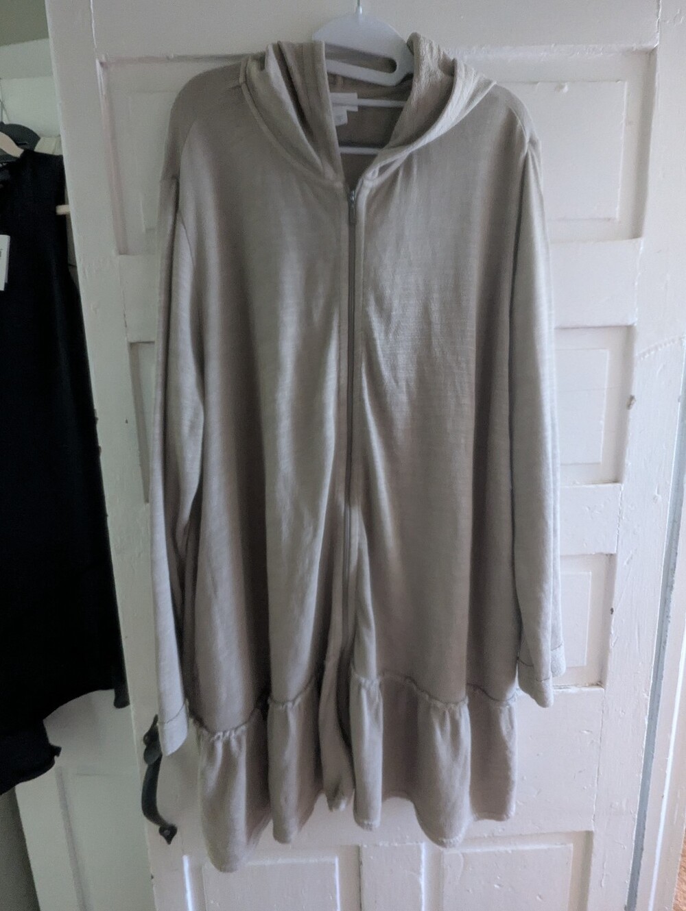 Pure Jill - Ruffled Sweater Coat Tunic Cardigan -  Size XL